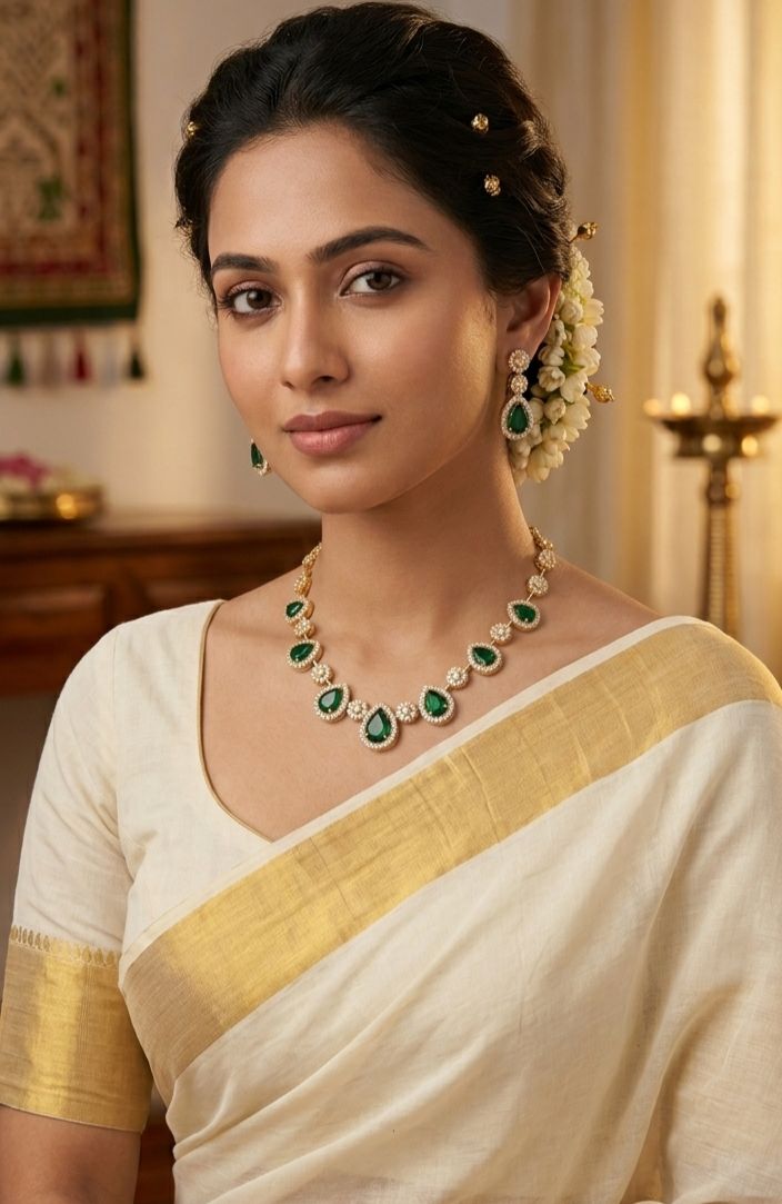 Gold-Tone Plated Green Jewellery Set for Women in Berlin
