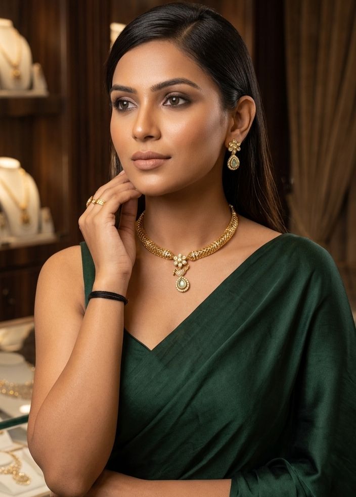 American Diamond Choker Necklace Set in Germany