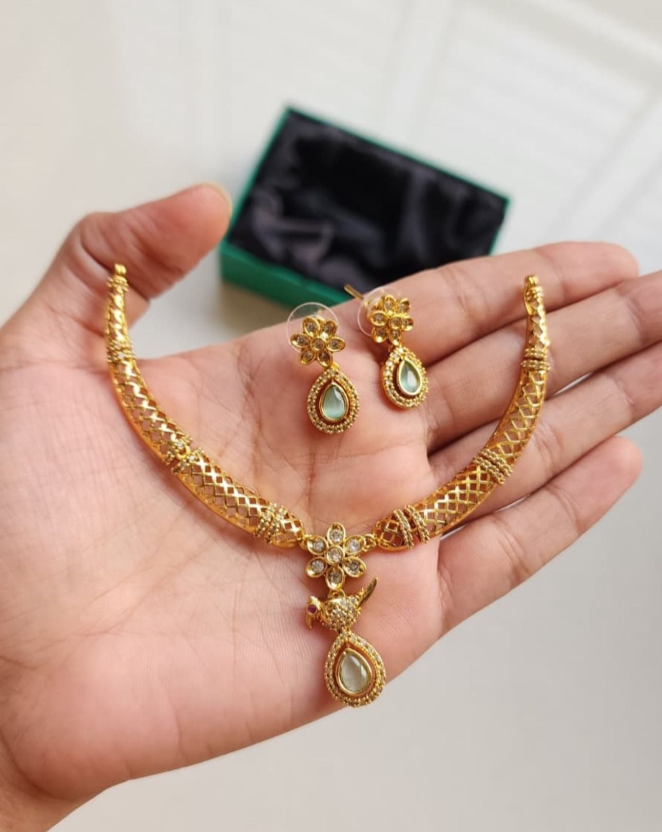 American Diamond Choker Necklace Set in Germany