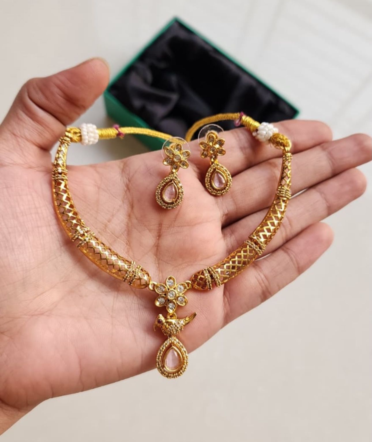 American Diamond Choker Necklace Set in Germany
