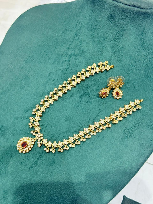 Gold Plated Wedding Jewellery LCT Stone Necklace Set for Women in Germany