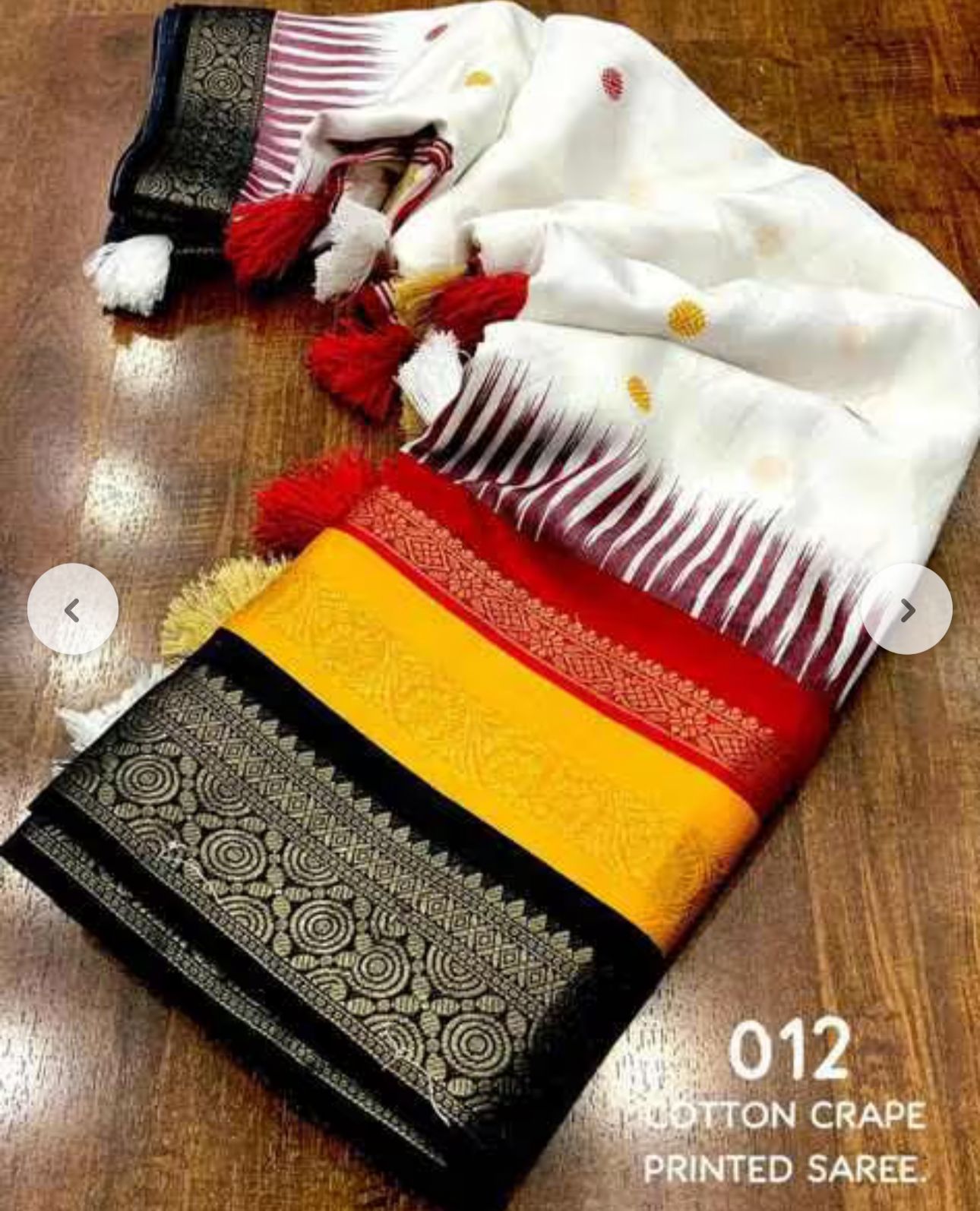 Women Printed Saree with Contrast Border in Germany