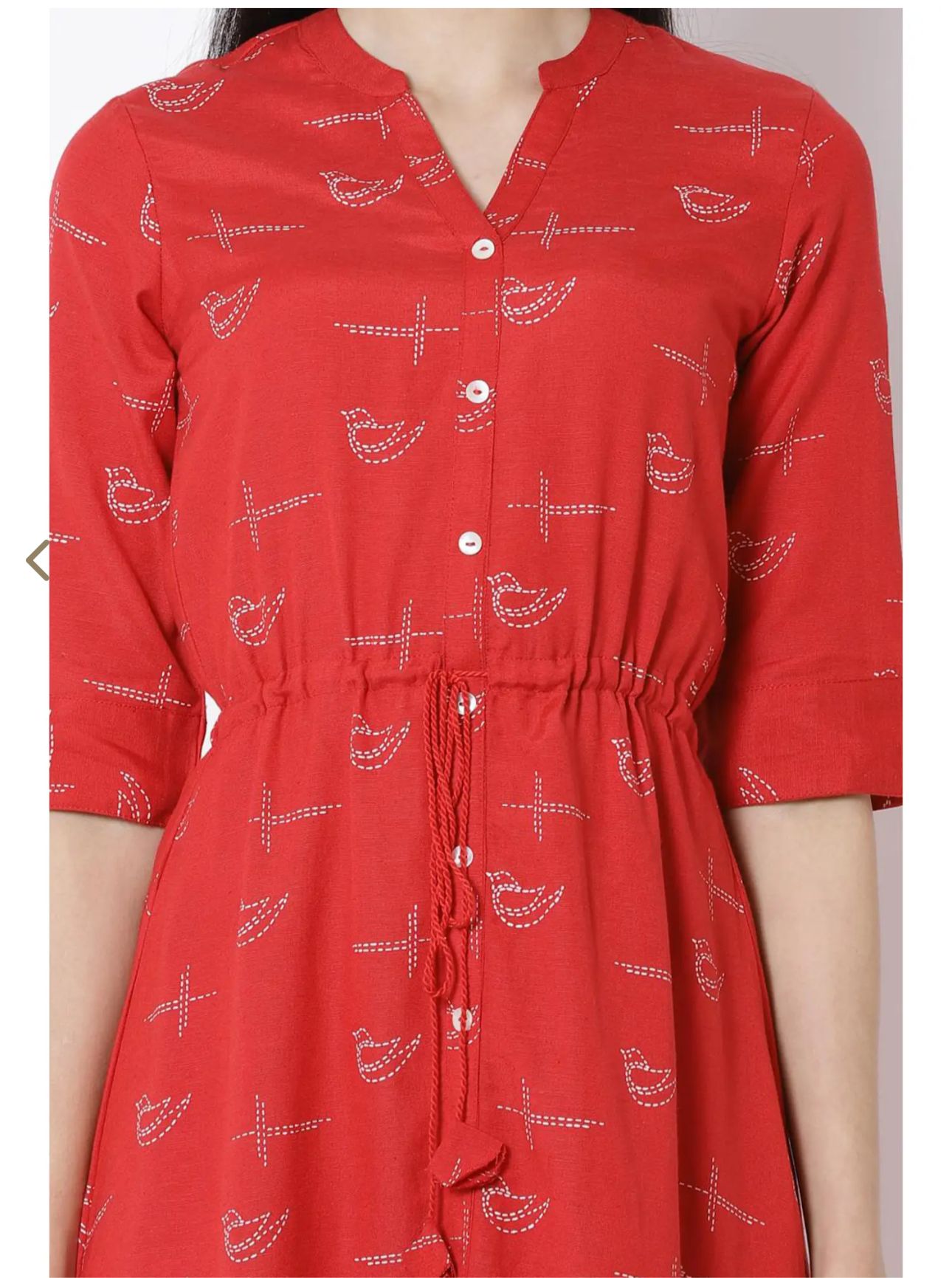 Red Printed Assymetric Kurti in Germany