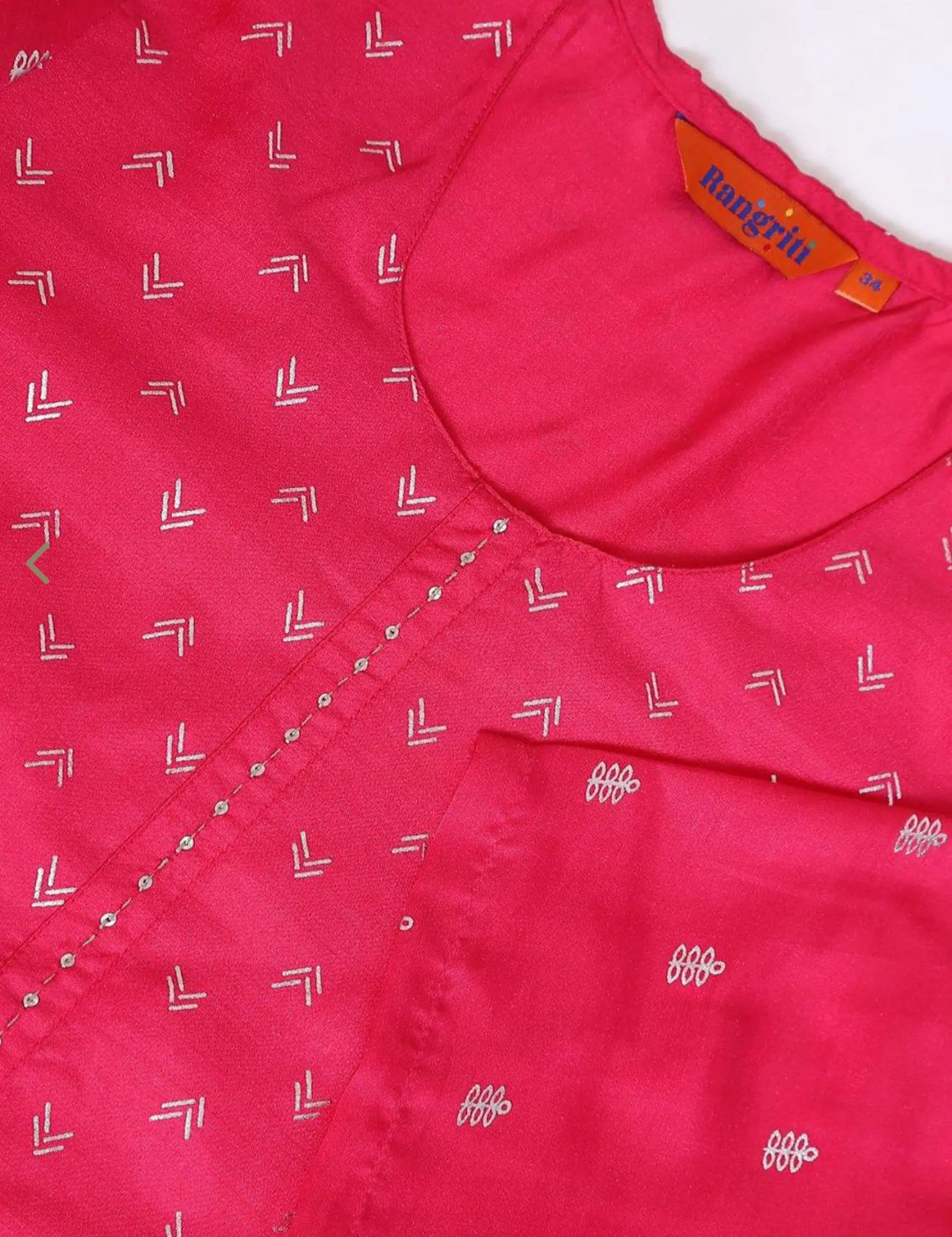 Pink Printed Straight Kurta in Germany