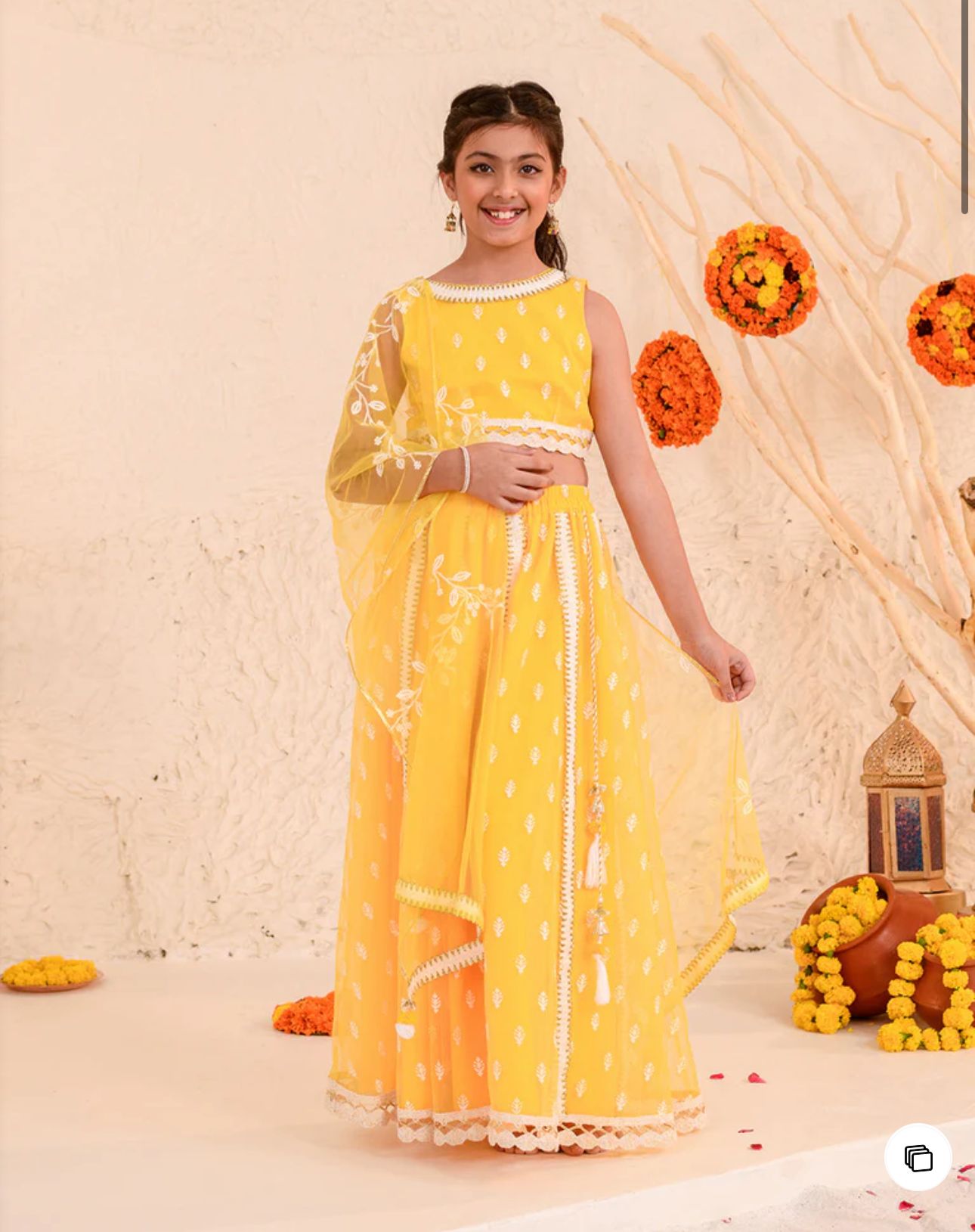 Girls Embroidered Thread Work Net Ready to Wear Lehenga & Blouse With Dupatta in Berlin