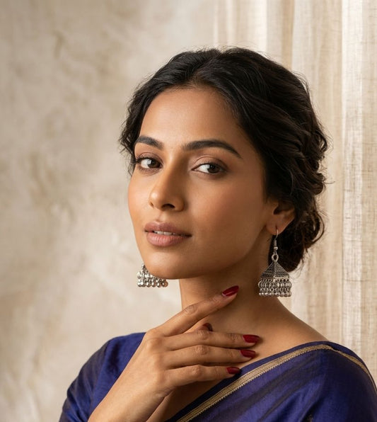 oxidized silver Jhumka earrings in Germany