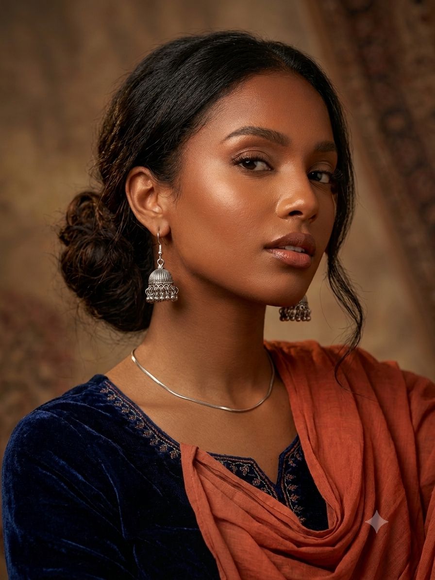 oxidized silver Jhumka earrings in Berlin