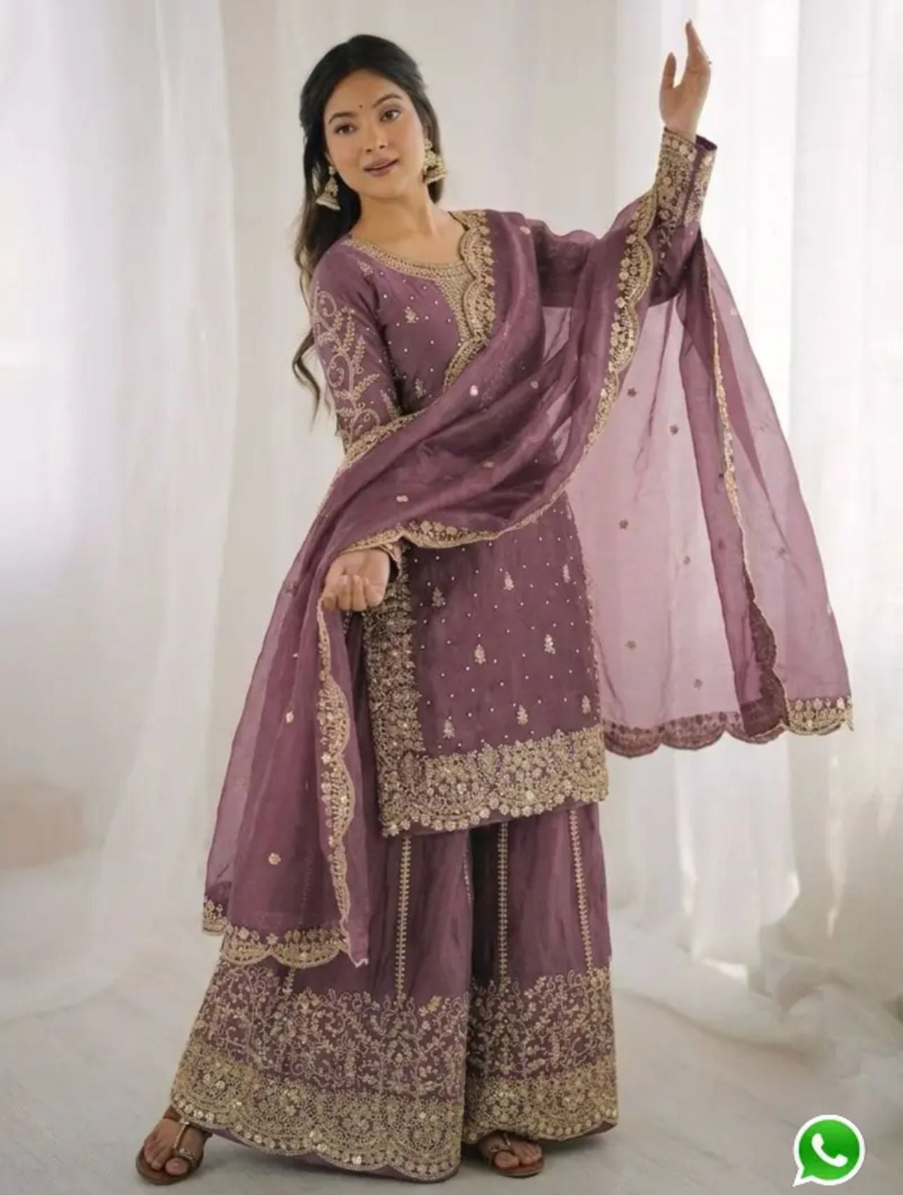 Latest Lavender  Designer Silk Palazzo Suit for Women Party Wear In Germany