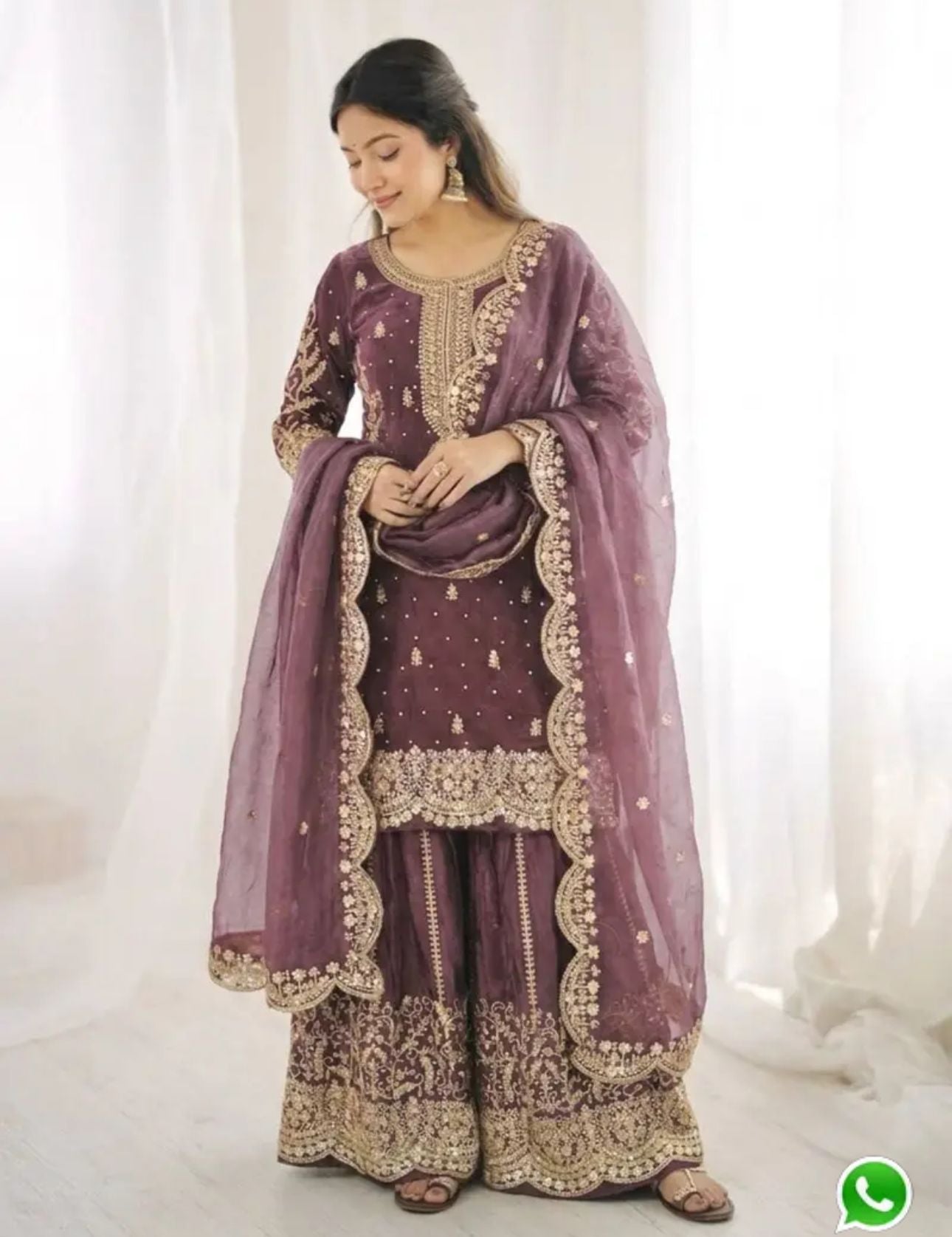 Latest Lavender  Designer Silk Palazzo Suit for Women Party Wear In Germany