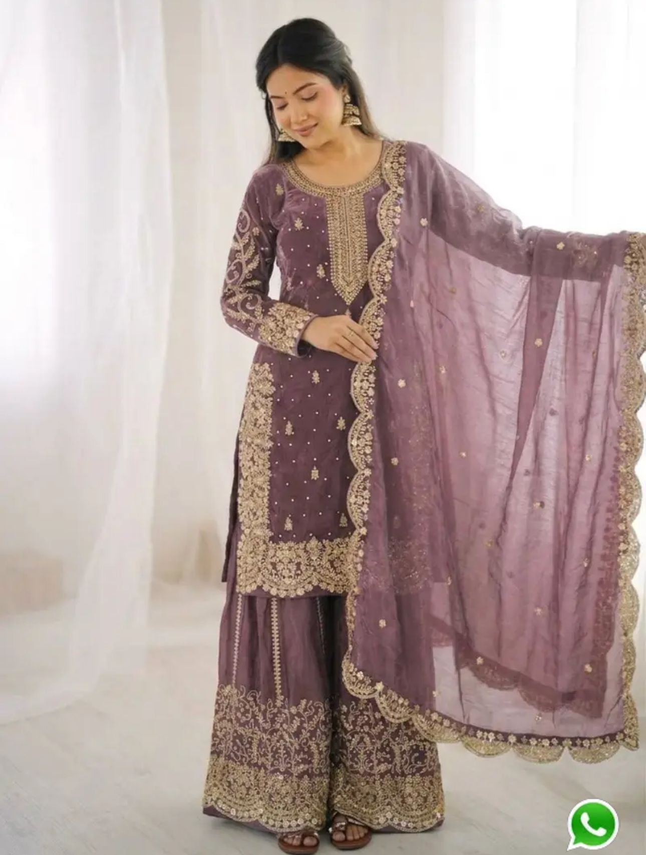 Latest Lavender  Designer Silk Palazzo Suit for Women Party Wear In Germany