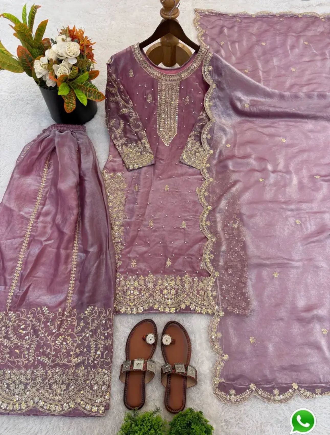 Latest Lavender  Designer Silk Palazzo Suit for Women Party Wear In Germany