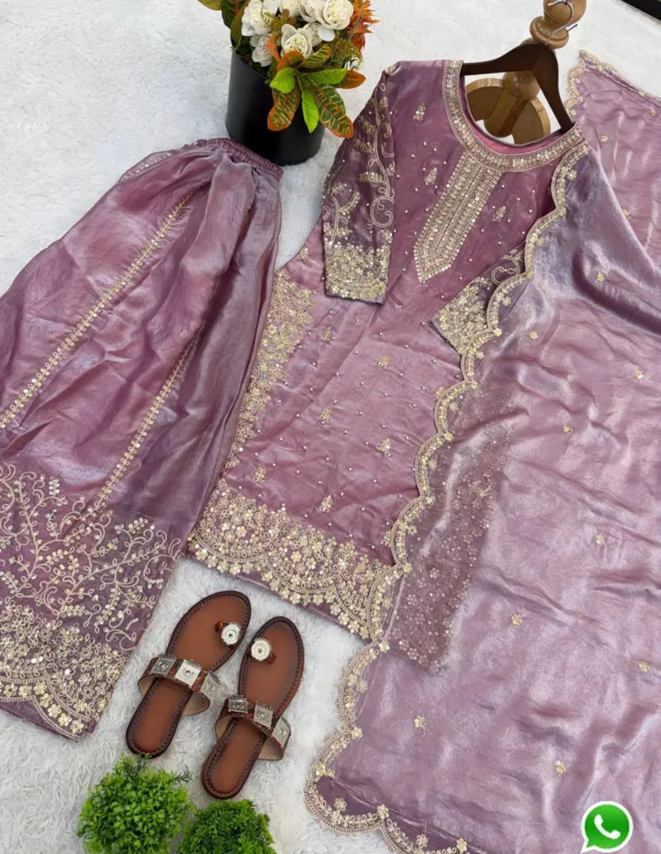 Latest Lavender  Designer Silk Palazzo Suit for Women Party Wear In Germany