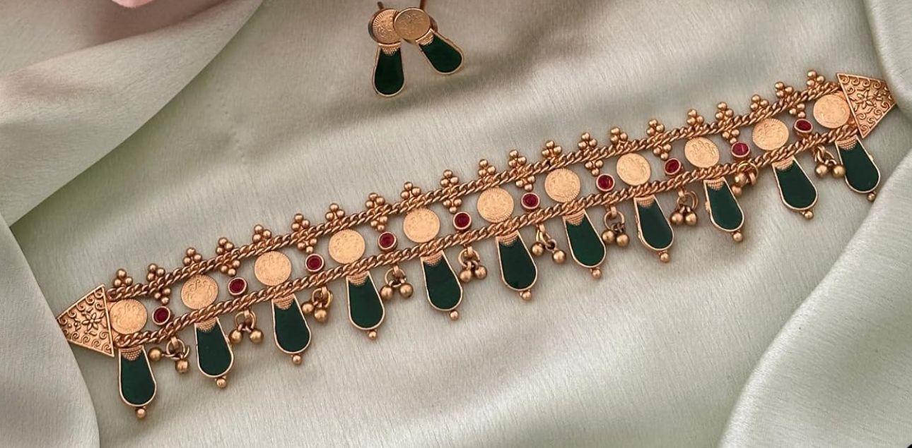Traditional Palakka and Coin Two layer Choker Necklace in Germany