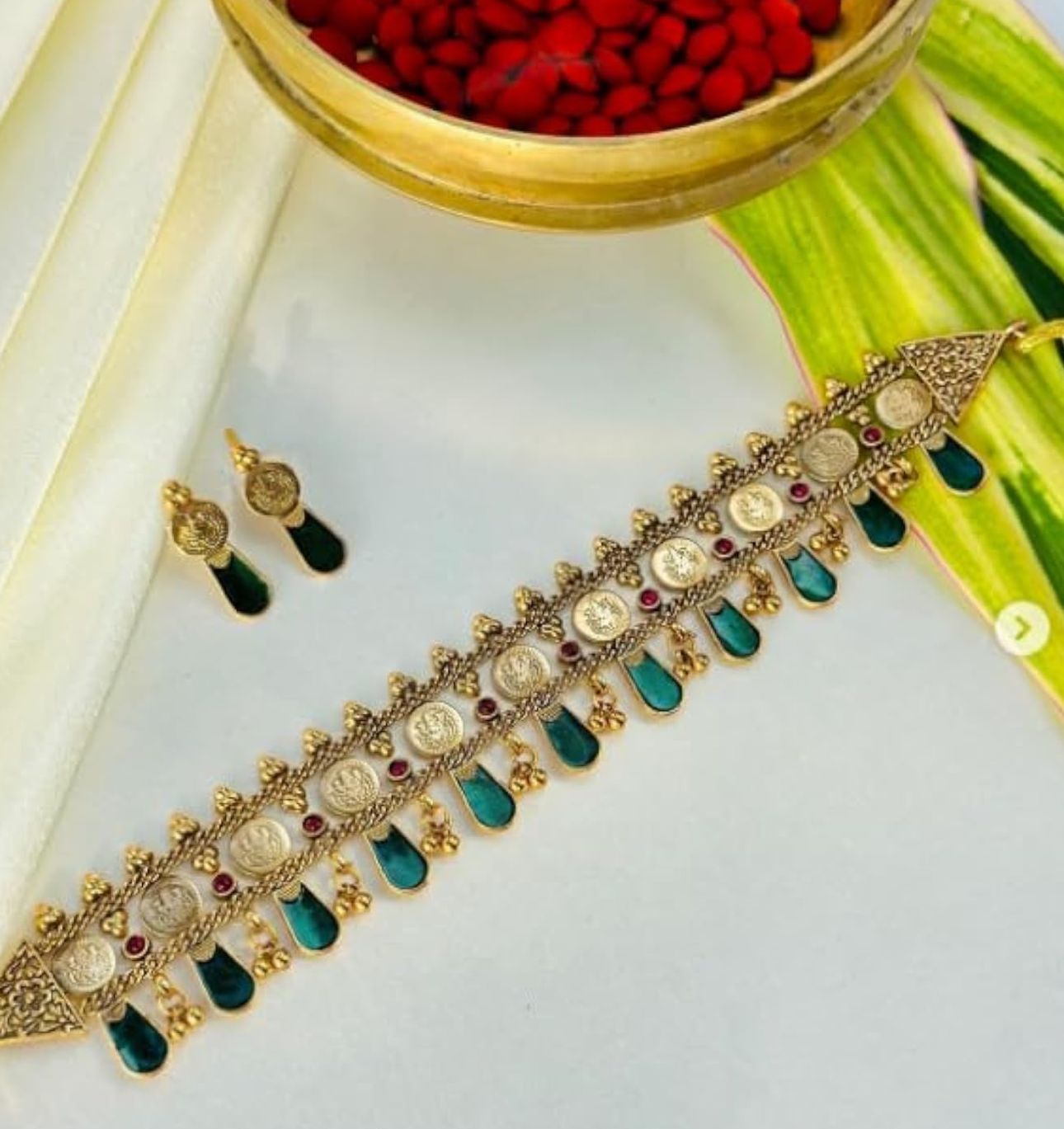 Traditional Palakka and Coin Two layer Choker Necklace in Germany