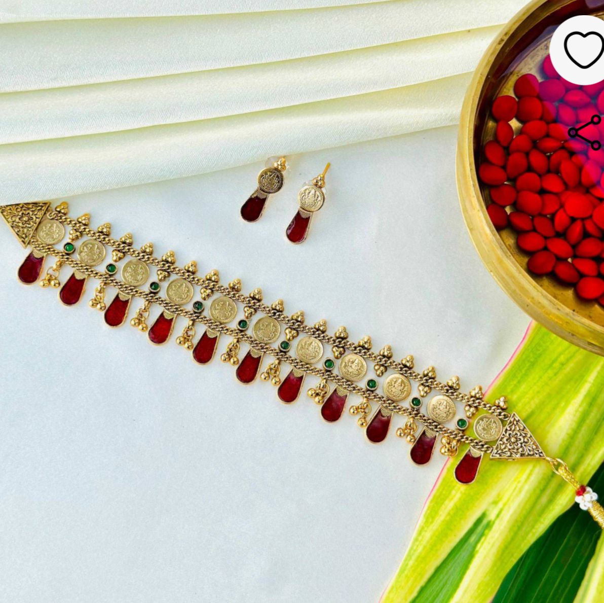 Traditional Palakka and Coin Two layer Choker Necklace in Germany