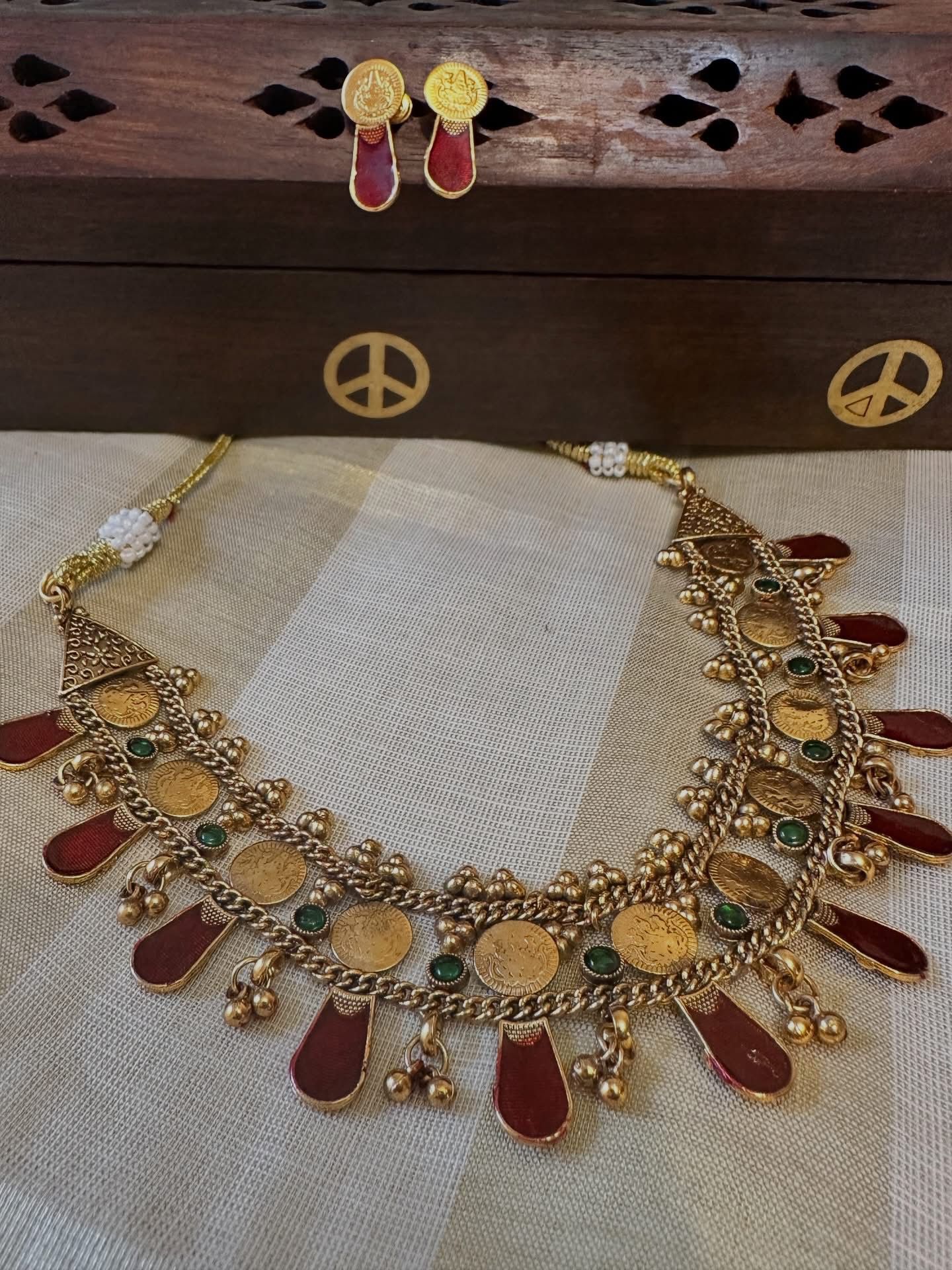 Traditional Palakka and Coin Two layer Choker Necklace in Germany
