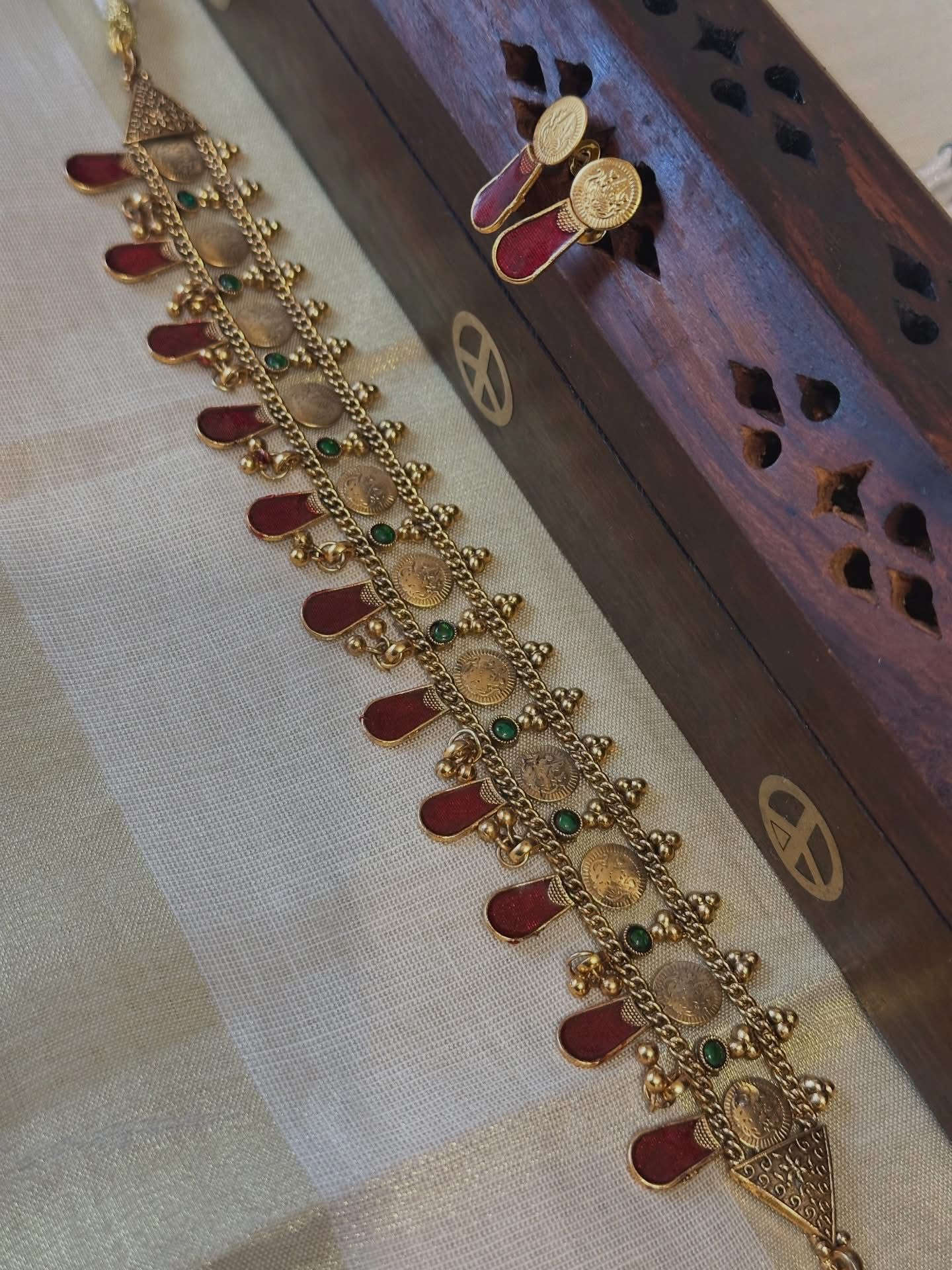 Traditional Palakka and Coin Two layer Choker Necklace in Germany