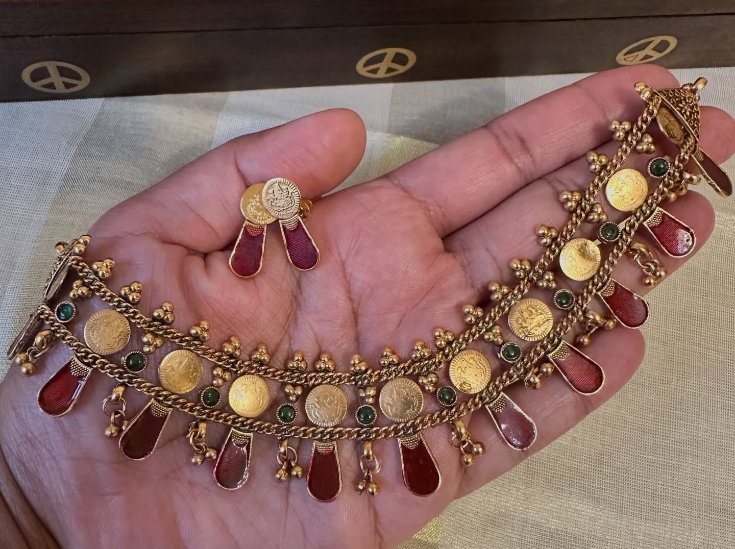 Traditional Palakka and Coin Two layer Choker Necklace in Germany
