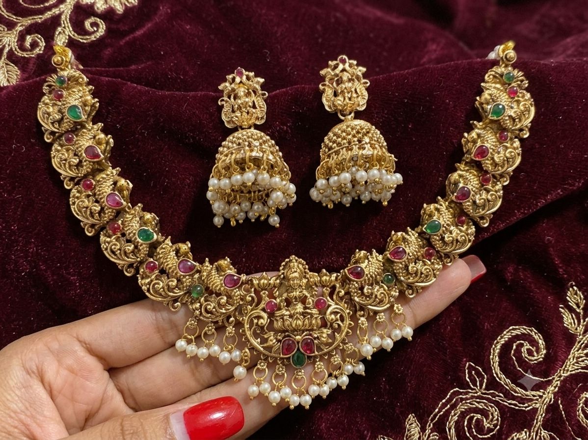 Heritage Pota Stone And Pearl Temple Necklace Set in Germany