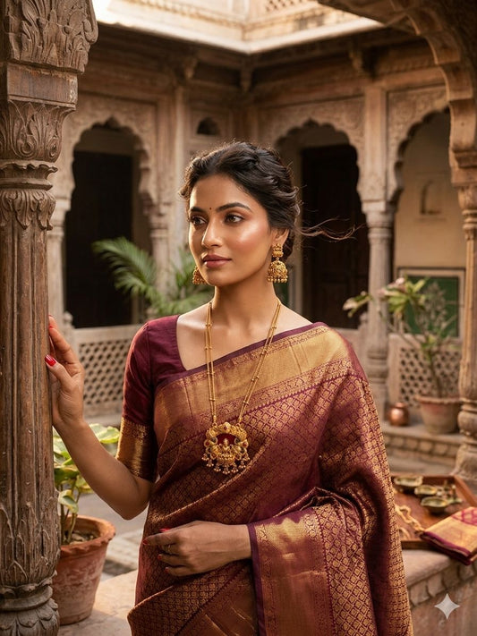 Gold-plated Goddess Lakshmi pendant and matching peacock jhumka earrings in Germany