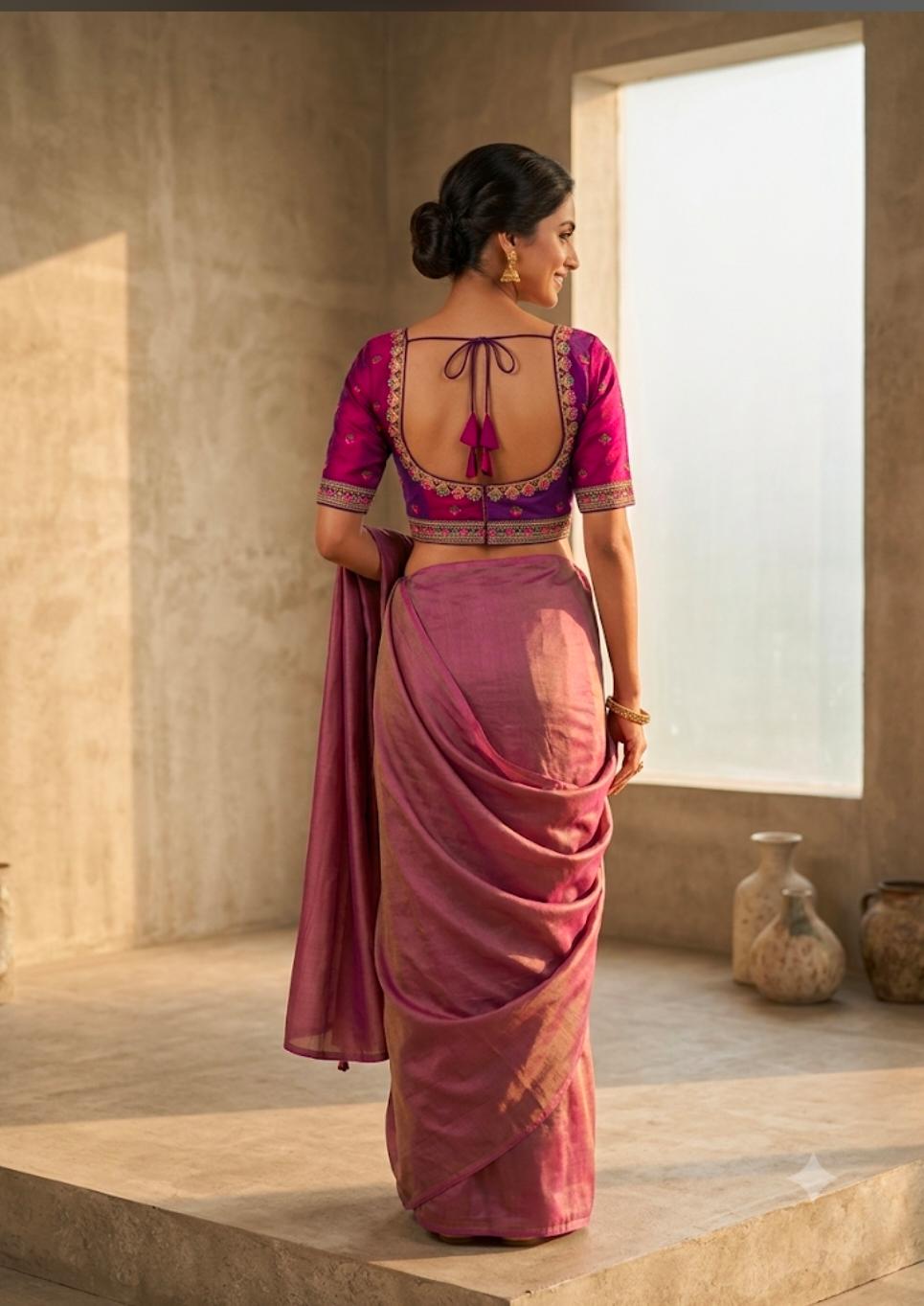 Magenta silk-textured blouse in Germany