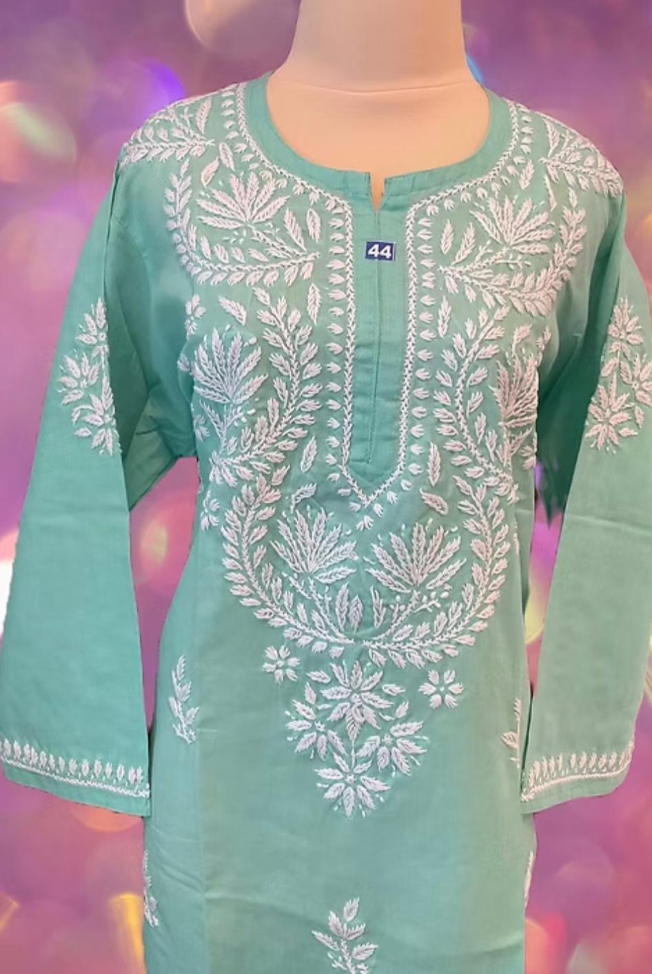 Lucknowi Chikankari handwork Kurti in Germany