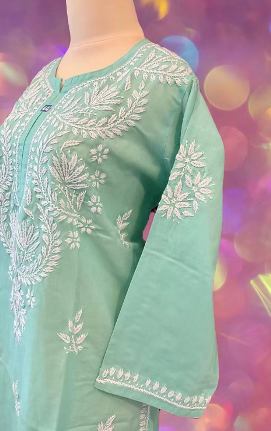 Lucknowi Chikankari handwork Kurti in Germany