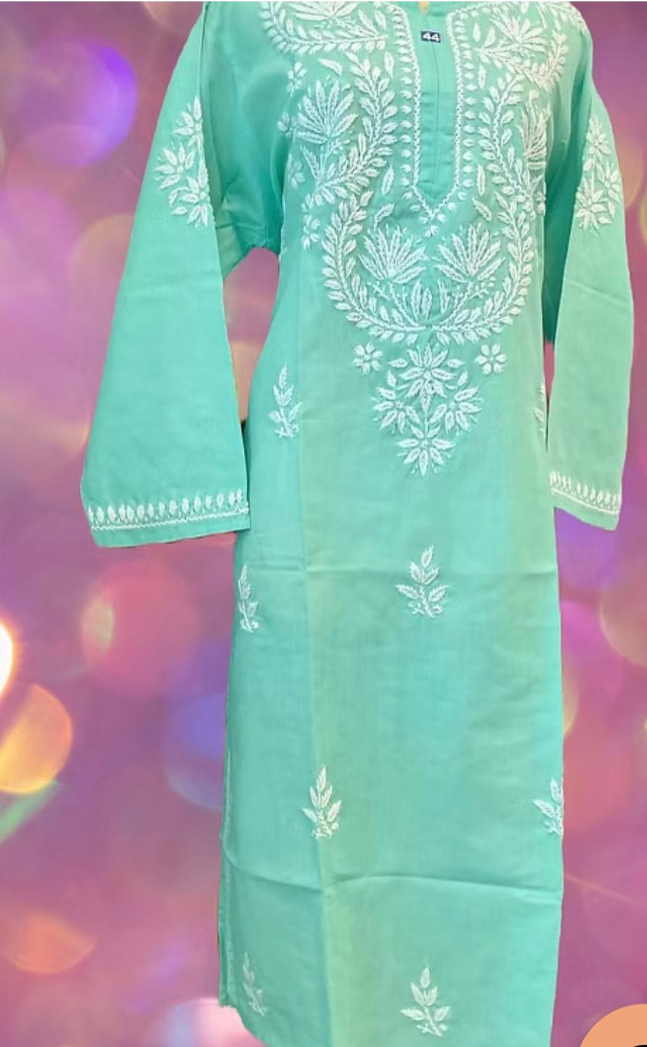 Lucknowi Chikankari handwork Kurti in Germany