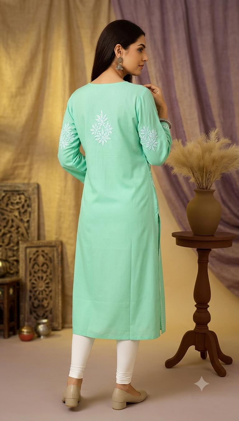 Lucknowi Chikankari handwork Kurti in Germany