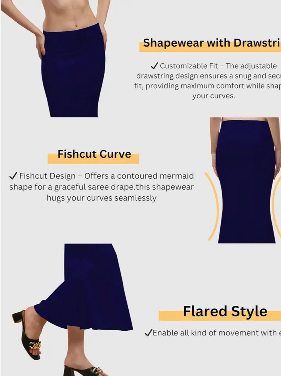 Navy Blue Stretchable Saree Shapewear Petticoat for Women in Berlin