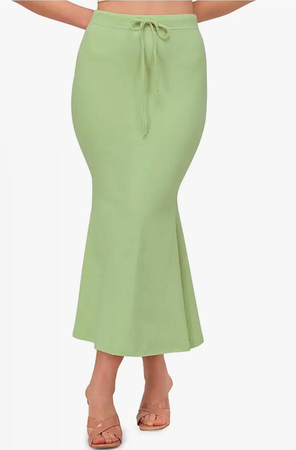 Light sage Green Stretchable Saree Shapewear Petticoat for Women in Germany