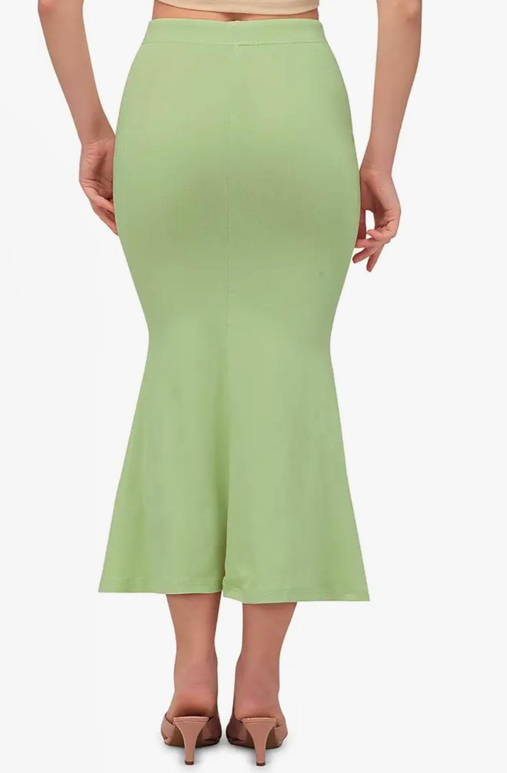 Light sage Green Stretchable Saree Shapewear Petticoat for Women in Germany