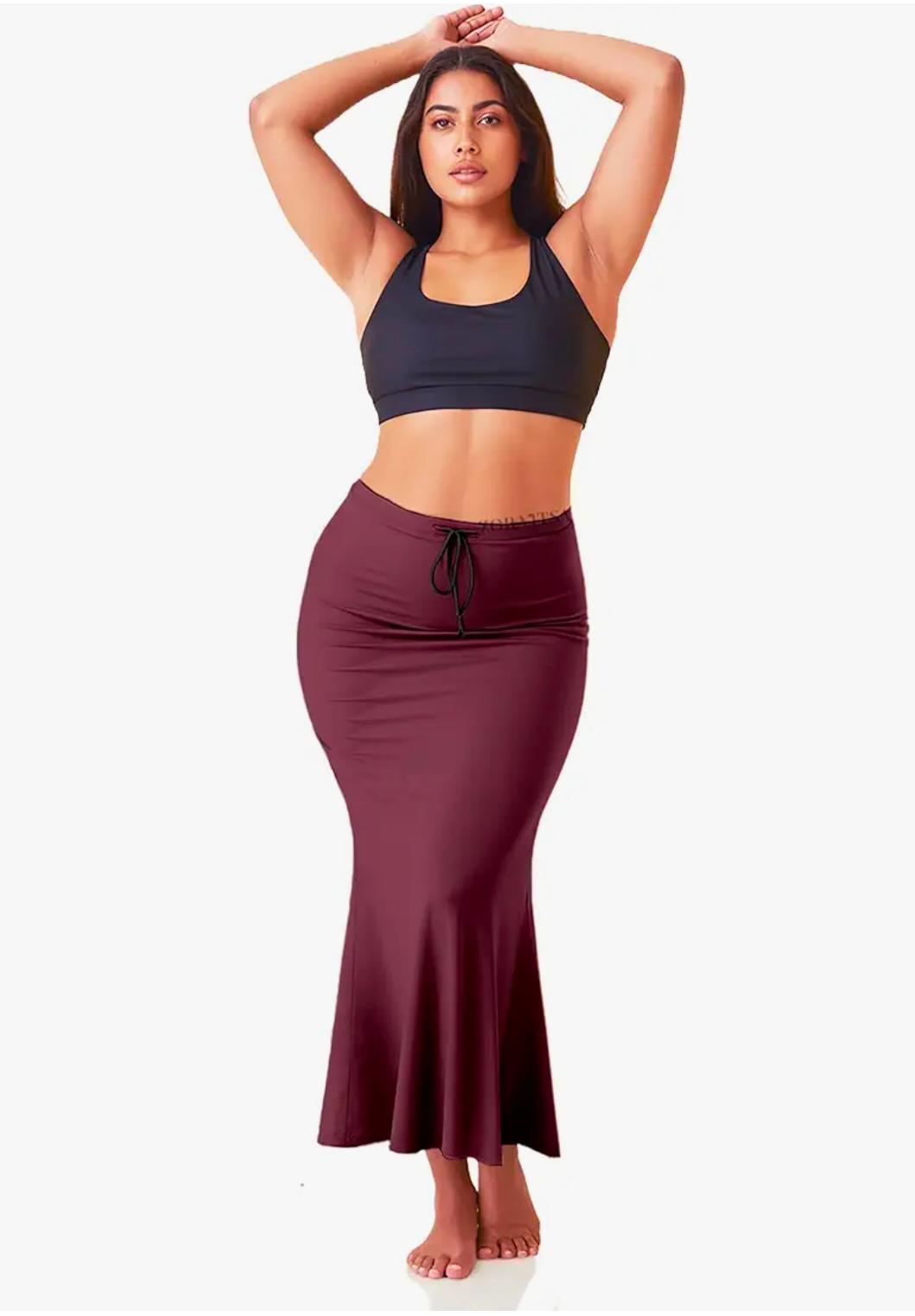 Wine Women Mermaid Fishcut Stretchable Saree Shapewear Petticoat in Germany