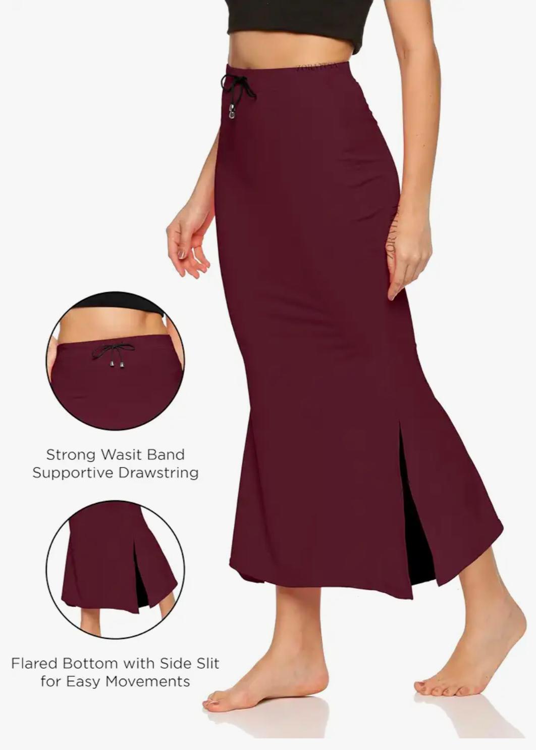 Wine Women Mermaid Fishcut Stretchable Saree Shapewear Petticoat in Germany