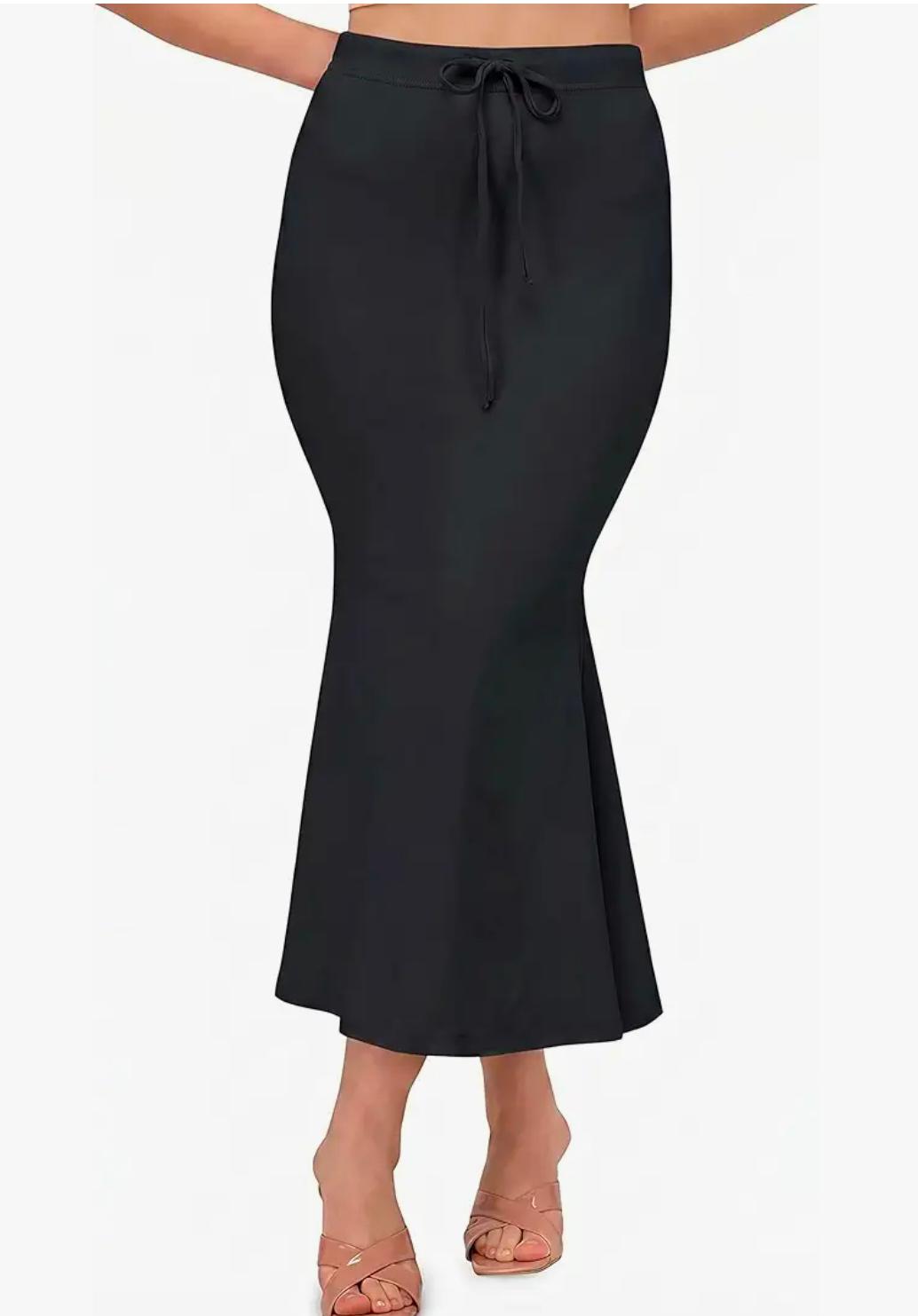 Black Saree Shapewear Petticoat for Women