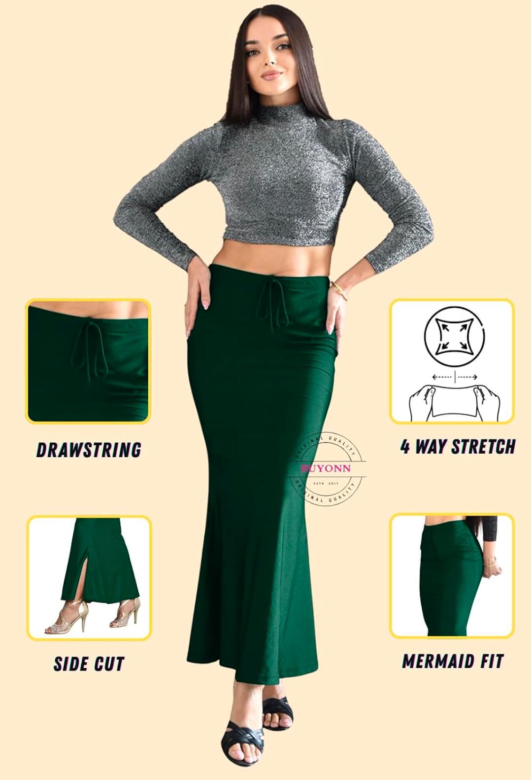 Dark Green Saree Shapewear Petticoat for Women in Berlin