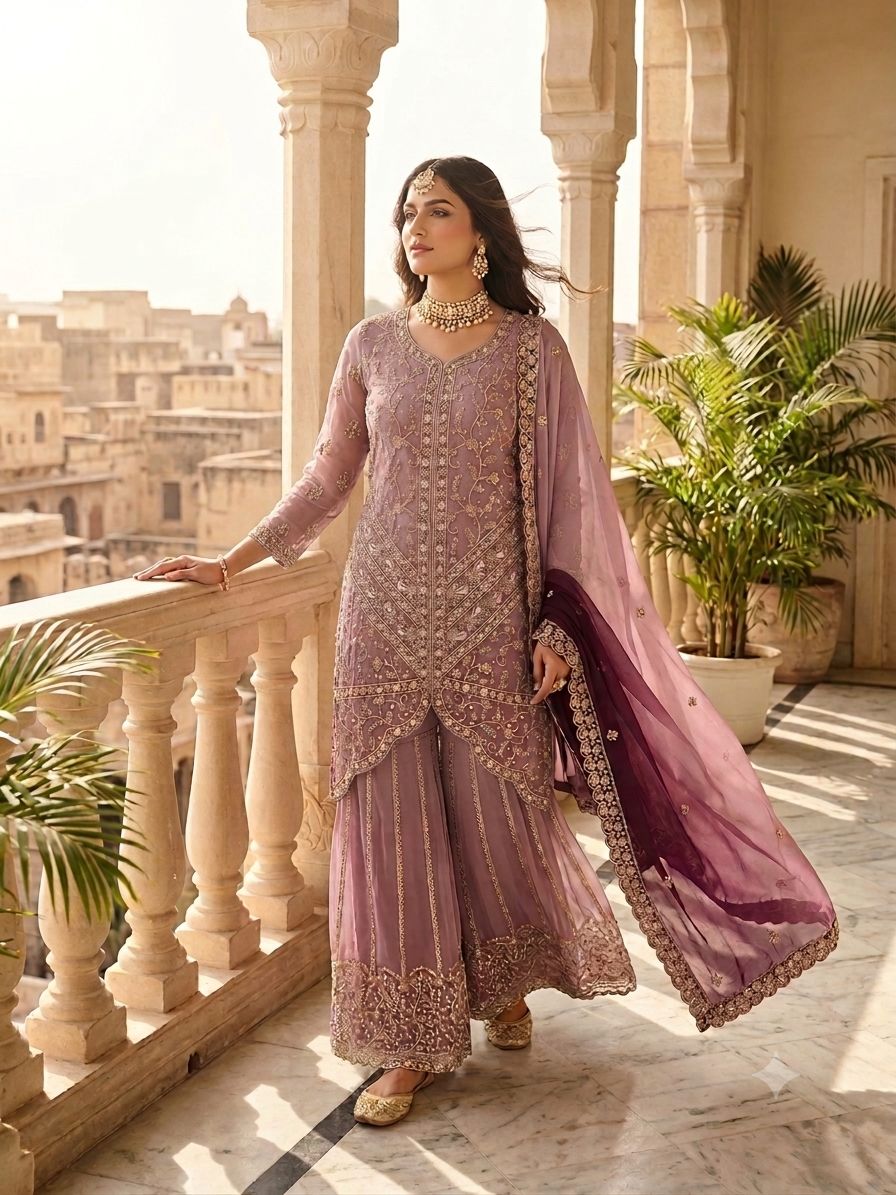 Elegant Lavender sharara suit In Germany