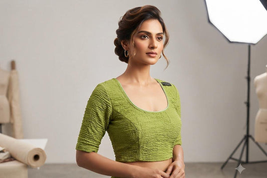 Pista green color premium strechabale blouse in Germany