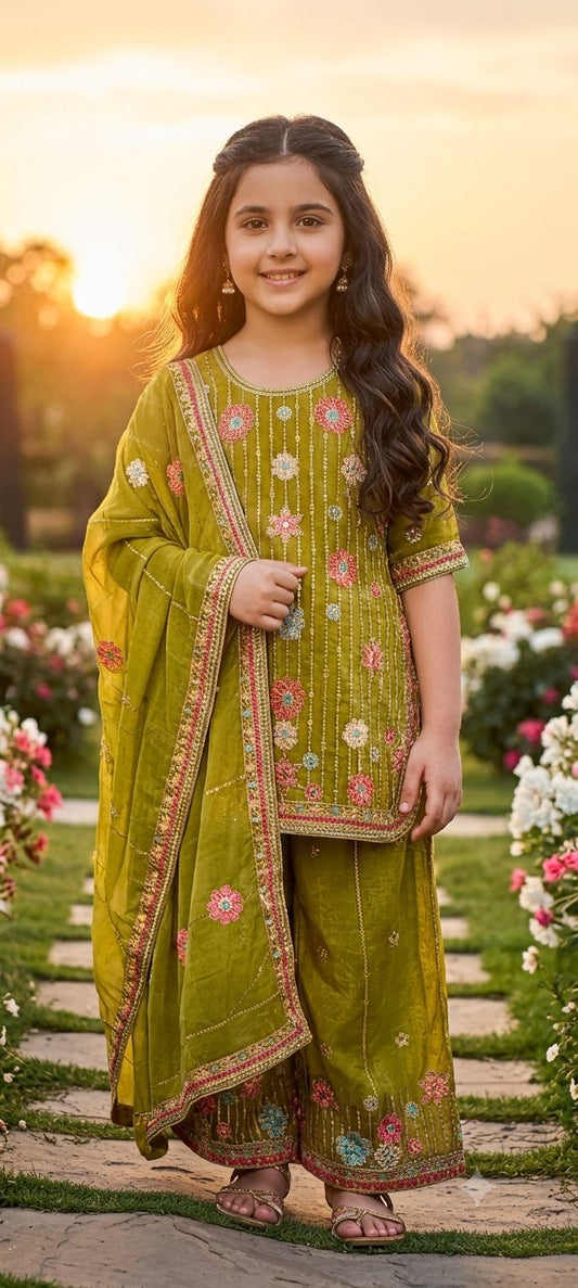 Pakistani-style embroidered kurti and palazzo set in Germany