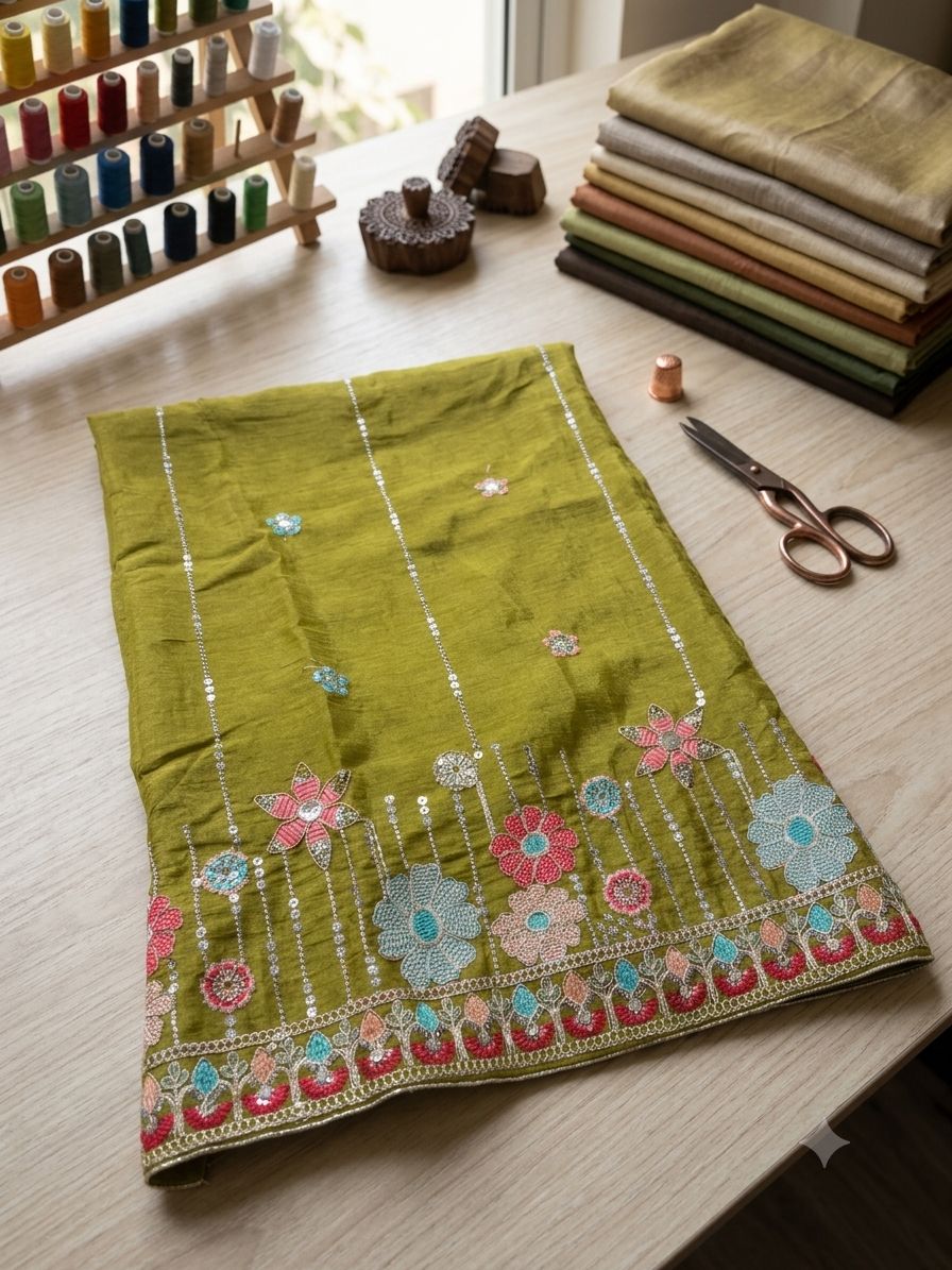 Pakistani-style embroidered kurti and palazzo set in Germany
