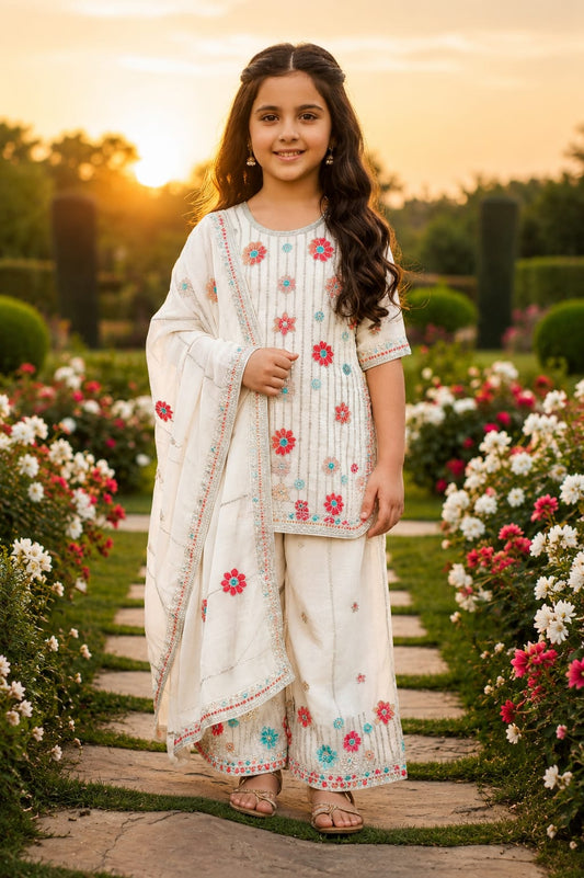 Pakistani-style embroidered kurti and palazzo set in Germany