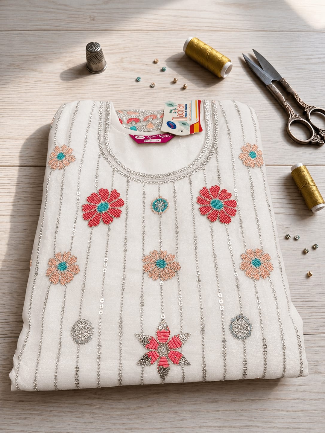 Pakistani-style embroidered kurti and palazzo set in Germany