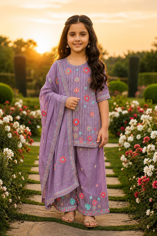 Pakistani-style embroidered kurti and palazzo set in Germany