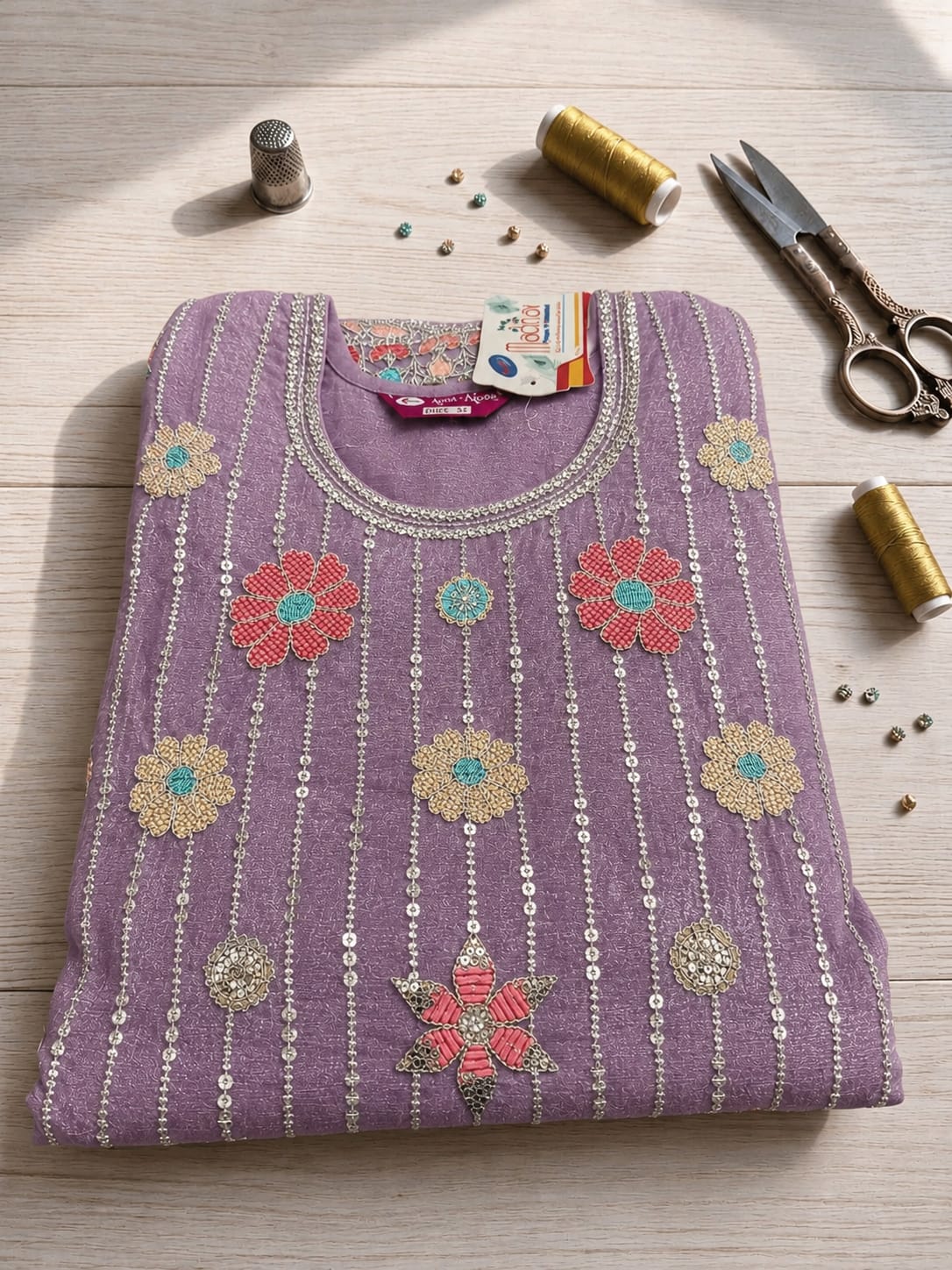 Pakistani-style embroidered kurti and palazzo set in Germany