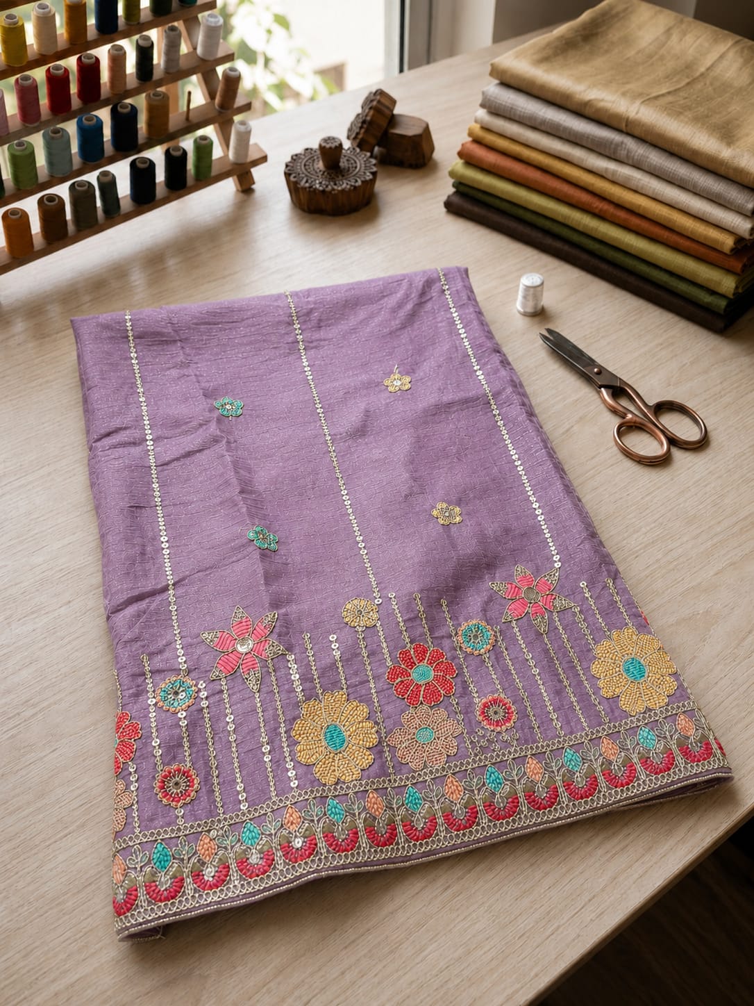 Pakistani-style embroidered kurti and palazzo set in Germany