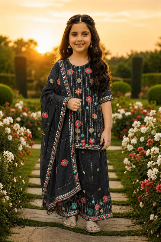 Pakistani-style embroidered kurti and palazzo set in Germany