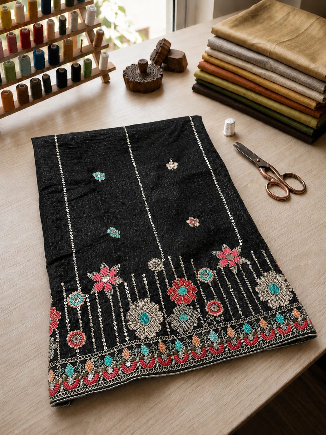 Pakistani-style embroidered kurti and palazzo set in Germany