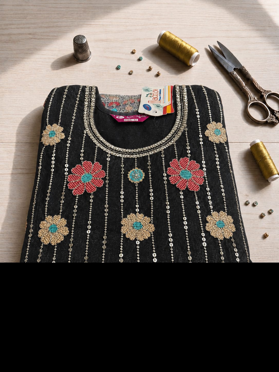 Pakistani-style embroidered kurti and palazzo set in Germany