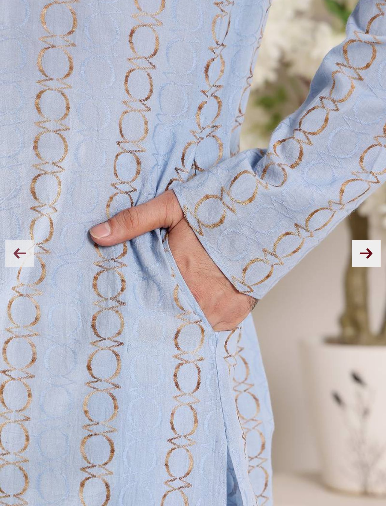 Blue Printed Straight Cotton Kurta with Pyjama in Germany