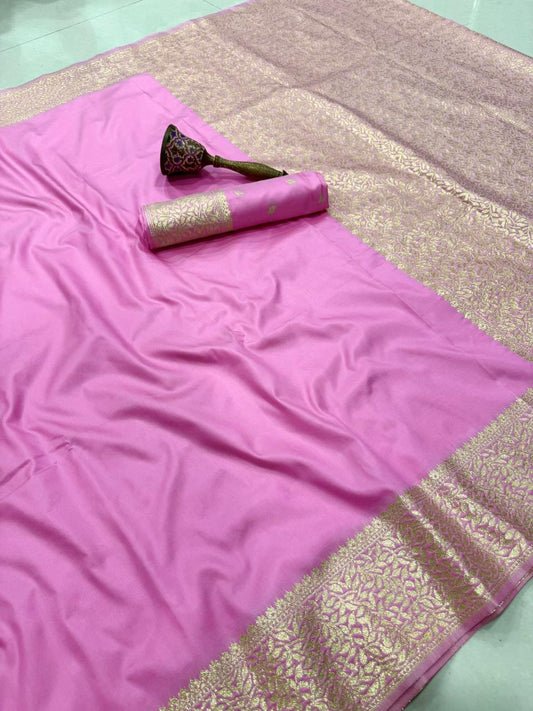Pink Banarasi Silk Saree in Germany